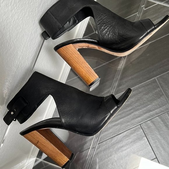 Vince Addie Open-toe Bootie Block Heel Sandals Black - Picture 9 of 14